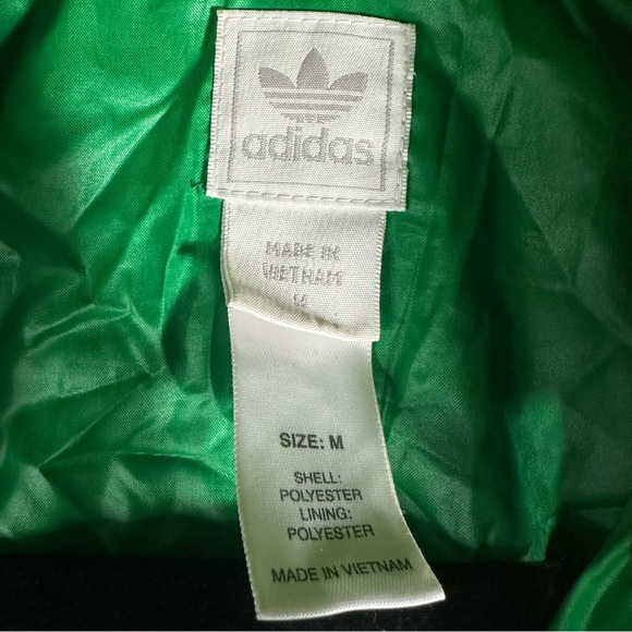 ADDIDAS VTG Striped  Colour Block Jacket Windbreaker Hoodie size M Green - Picture 3 of 11
